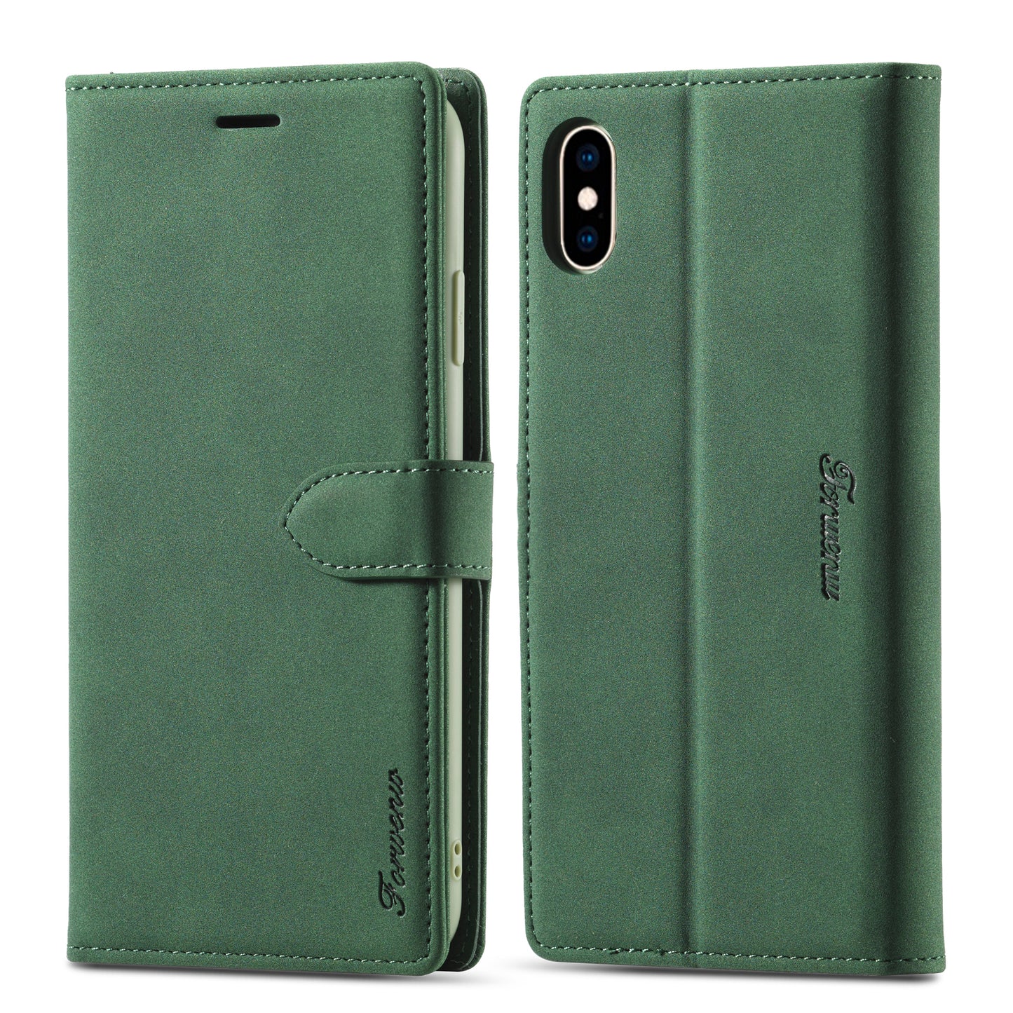 Gentry Slim iPhone Xs Max Leather Case Book Stand Wallet Buckle