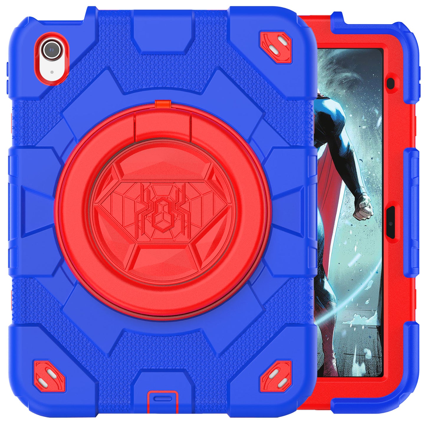 Spider-Man iPad 10 Shockproof Case Ultimate Protection Rotating Handle Stand