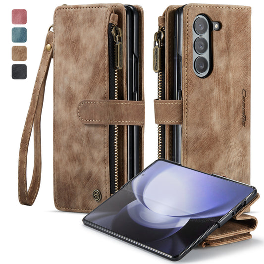 Multi-card Zipper Galaxy Z Fold5 Leather Case