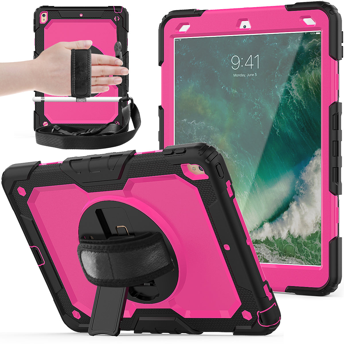 Tough Strap iPad Air 3 Shockproof Case Multi-functional Built-in Screen Protector