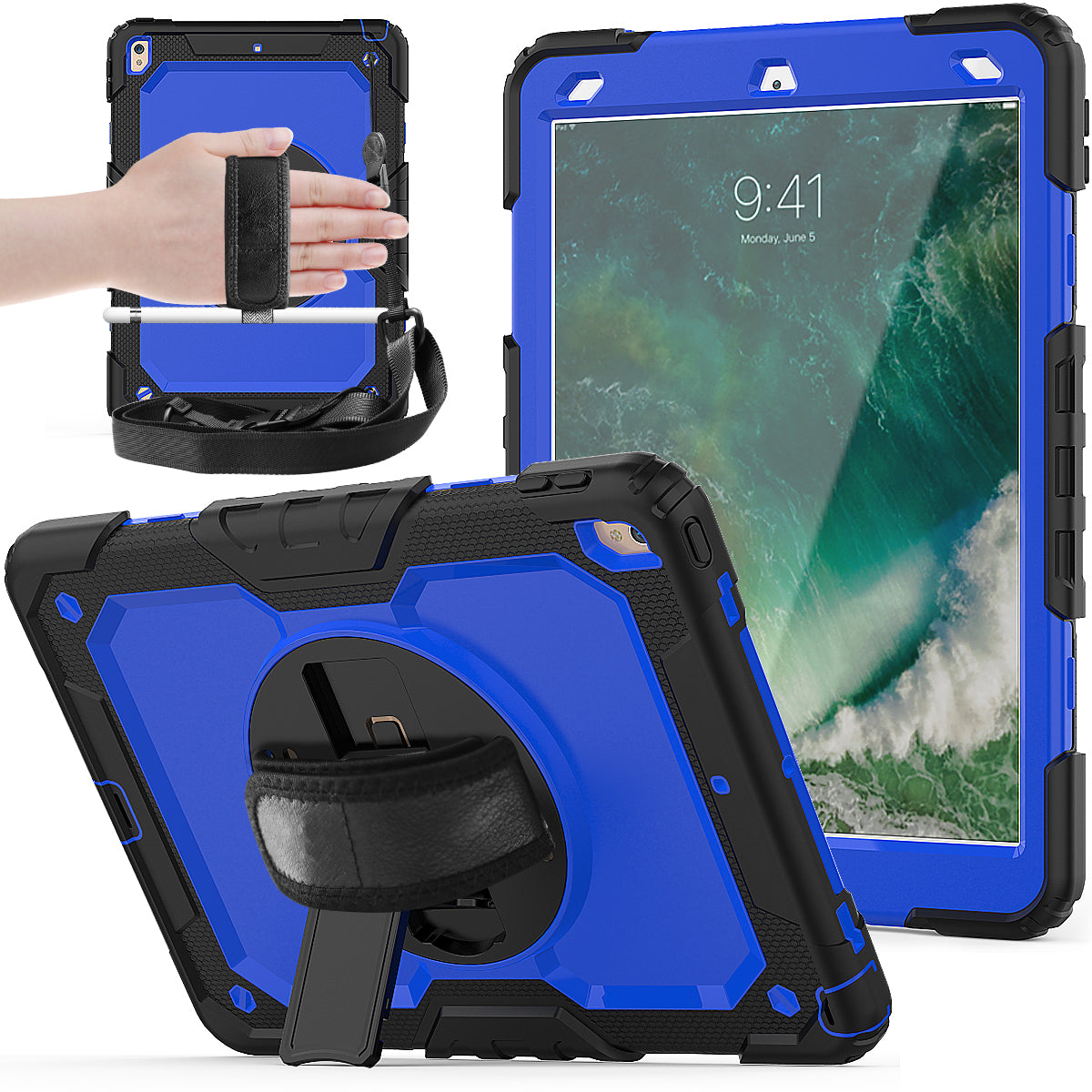 Tough Strap iPad Air 3 Shockproof Case Multi-functional Built-in Screen Protector