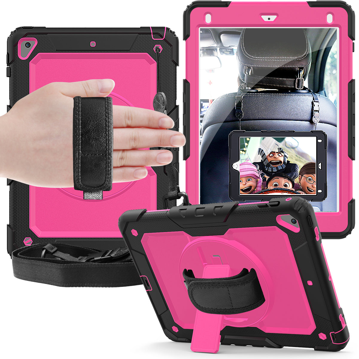 Tough Strap iPad Air 2 Shockproof Case Multi-functional Built-in Screen Protector