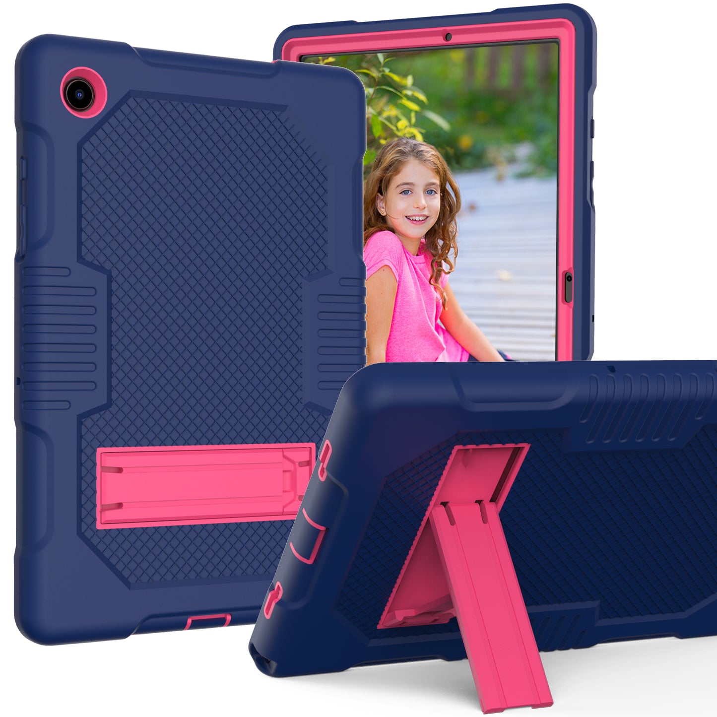 Hit Color Galaxy Tab A8 Shockproof Case Combo Silicone PC Rugged Stand