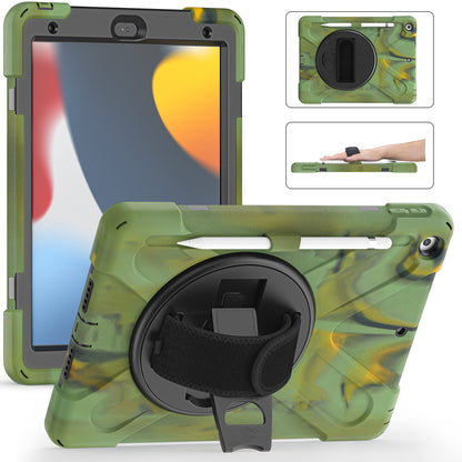 Pirate King iPad 9 Case 360 Rotating Stand with Hand Holder Shoulder Strap