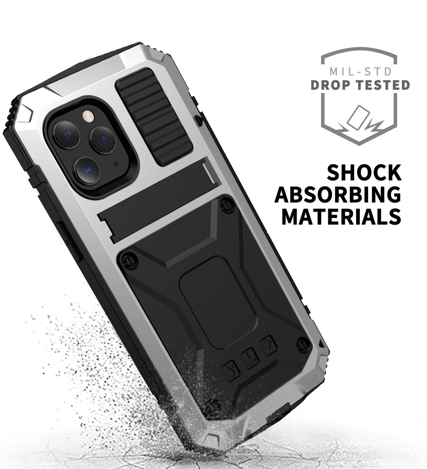 Metal Vajra iPhone 12 Case Shockproof Stand Strap Outdoor Sports Full Protection