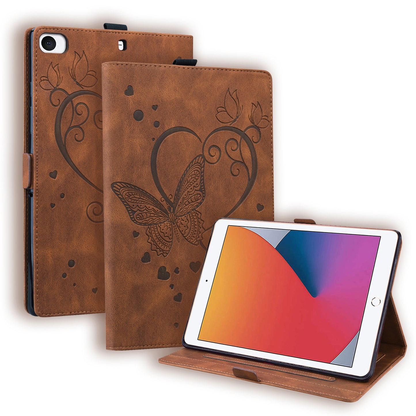 Love Butterfly iPad Mini 4 Grils Leather Case Embossing Wallet Flip Stand