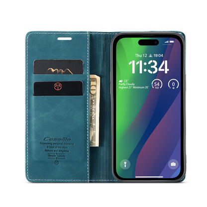 Book Classical iPhone 15 Plus Leather Case Retro Slim Wallet Stand