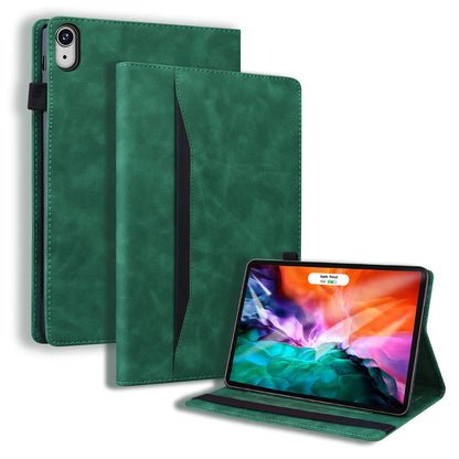 Business Stitching iPad Mini 6 Leather Case Homochromatic Retro Wallet Stand