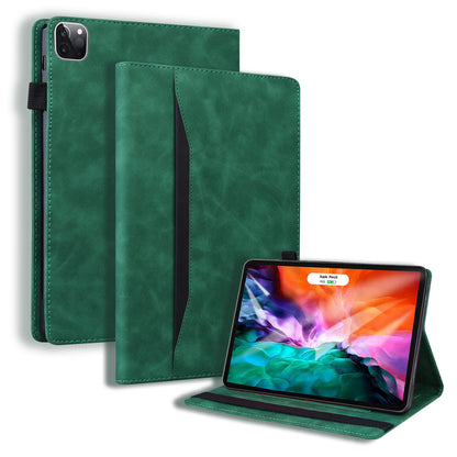 Business Stitching iPad Pro 12.9 (2022) Leather Case Homochromatic Retro Wallet Stand