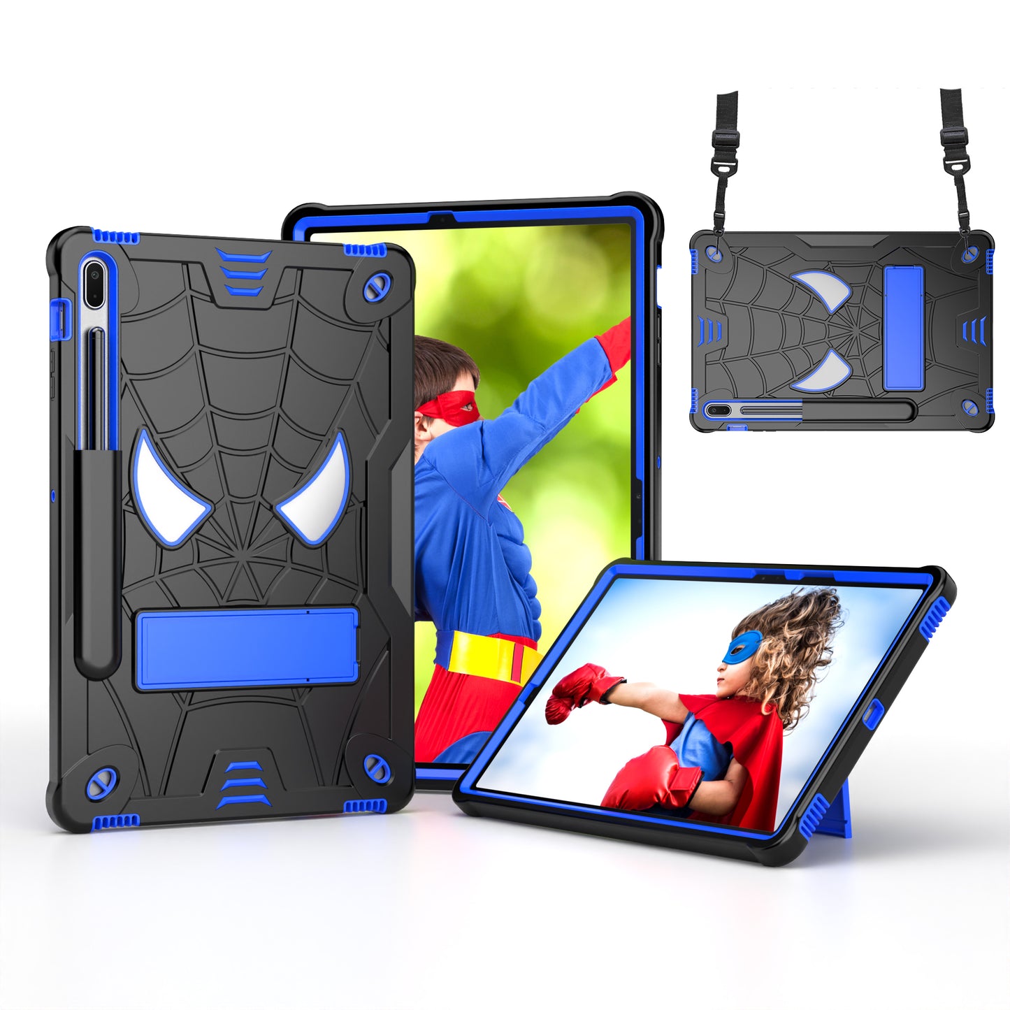 Spider-Man Galaxy Tab S7+ Shockproof Case Rugged Detachable Shoulder Strap