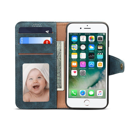 Photo Frame Wallet iPhone 7 Plus Leather Case Retro Kickstand with Button