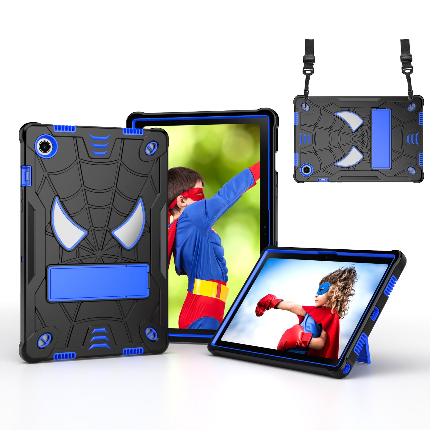 Spider-Man Galaxy Tab A8 Shockproof Case Rugged Detachable Shoulder Strap