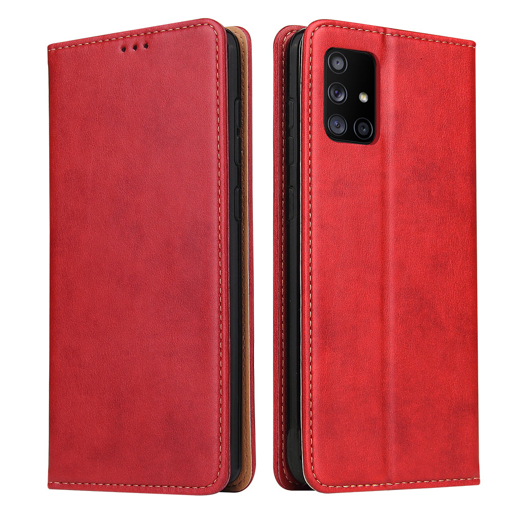 PU Leather Galaxy A51 Flip Case Wallet Stand Texture Deluxe