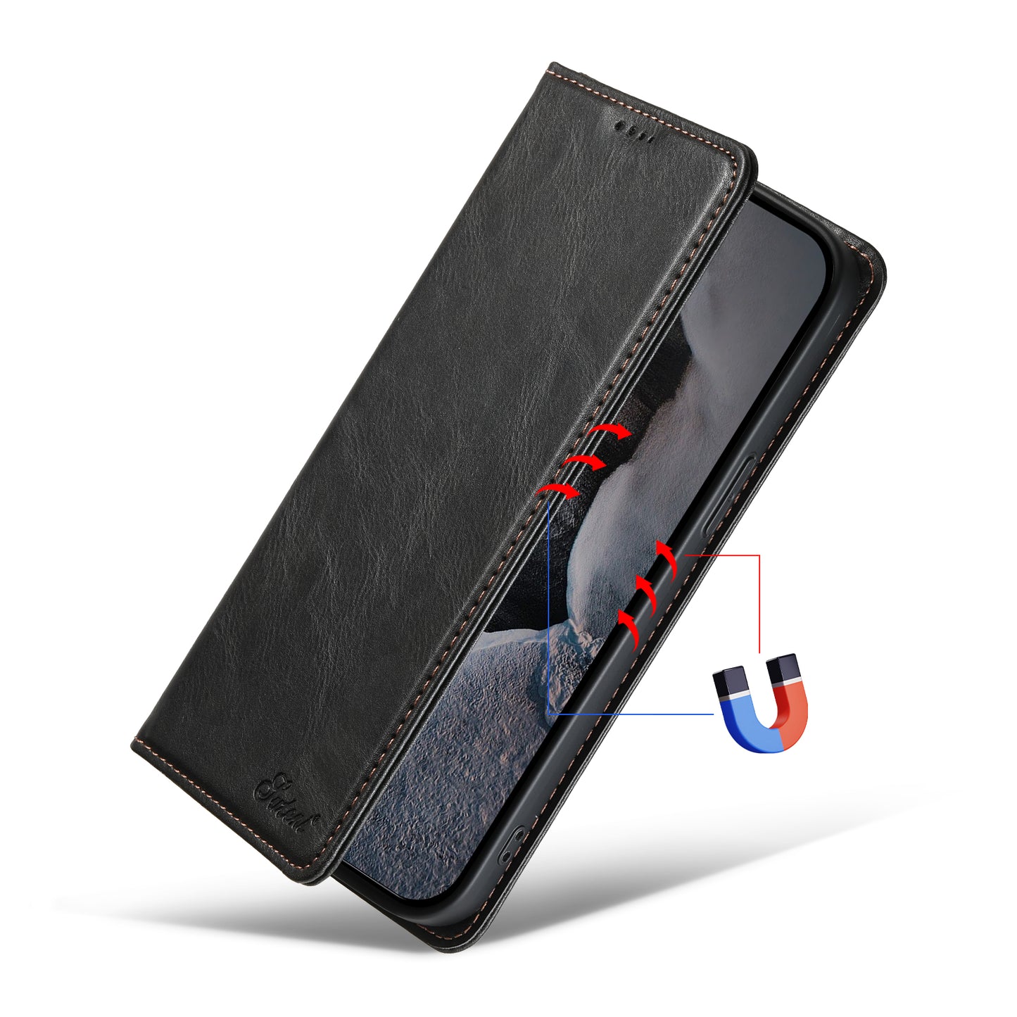 Magic Flip iPhone 13 Leather Case RFID Anti-lost Wallet Stand Slim