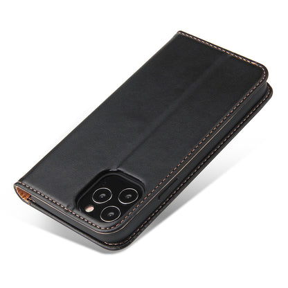 PU Leather iPhone 12 Pro Flip Case Wallet Stand Texture Deluxe