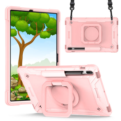 Hit-Color Hook Galaxy Tab S7 FE Shockproof Case Rotating Stand Wristband