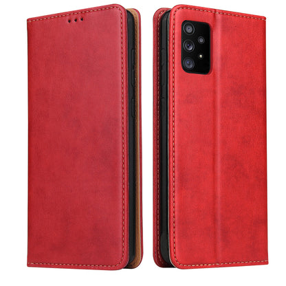 PU Leather Galaxy A52s Flip Case Wallet Stand Texture Deluxe