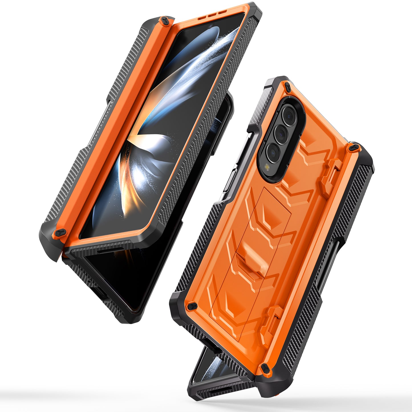 Mech King Galaxy Z Fold4 Case Full-Body Rugged Protection Mul-angele Kicktand