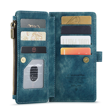Multi-card Zipper Galaxy A34 Leather Case Double Fold Stand with Hand Strap