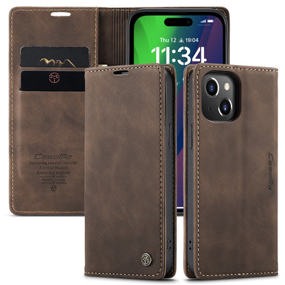 Book Classical iPhone 15 Plus Leather Case Retro Slim Wallet Stand