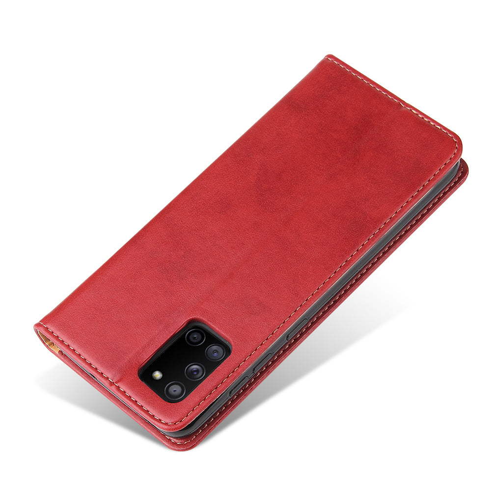 PU Leather Galaxy A31 Flip Case Wallet Stand Texture Deluxe