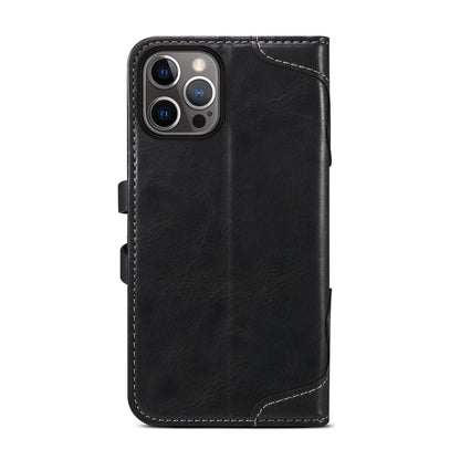 Dual Protection iPhone 12 Pro Max Leather Case Wallet Magtic Stand Flip Button RFID