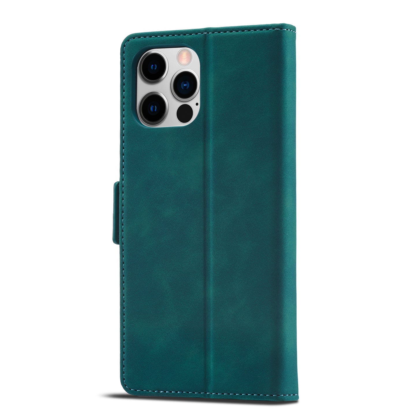 Tower Buckle iPhone 12 Pro Leather Case Frosted TPU Magnetic Wallet Stand