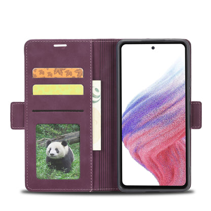 Tower Buckle Galaxy A23 Leather Case Frosted TPU Magnetic Wallet Stand