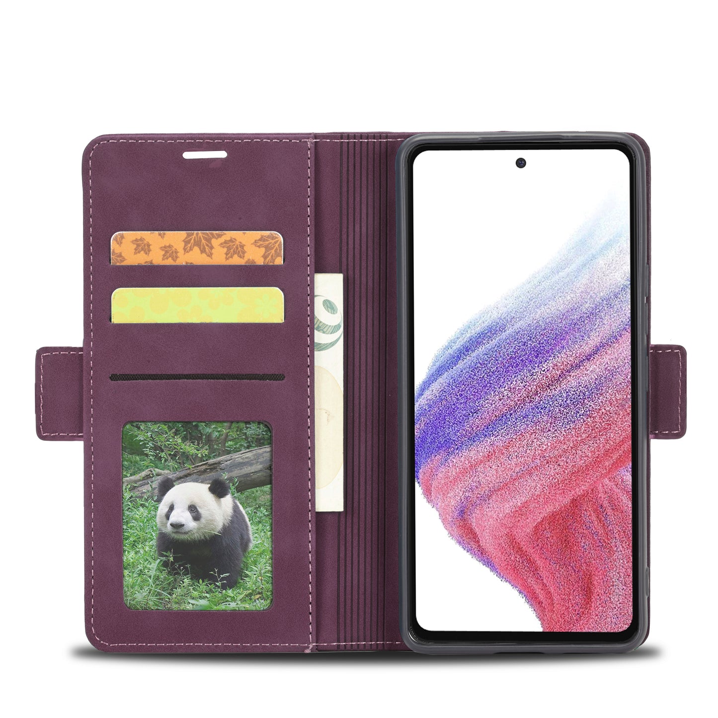 Tower Buckle Galaxy A34 Leather Case Frosted TPU Magnetic Wallet Stand