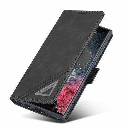 Tower Buckle Galaxy S23 Ultra Leather Case Frosted TPU Magnetic Wallet Stand