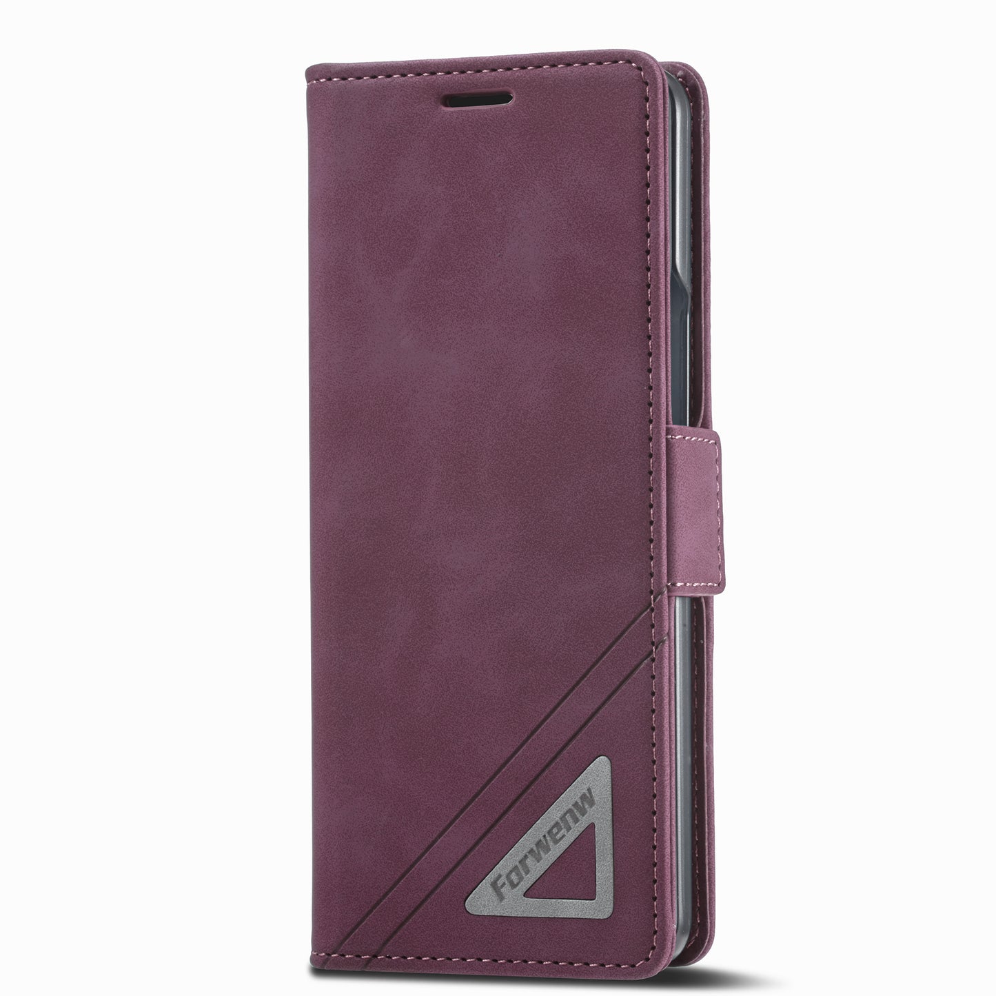 Tower Buckle Galaxy Z Fold4 Leather Case Frosted TPU Magnetic Wallet Stand