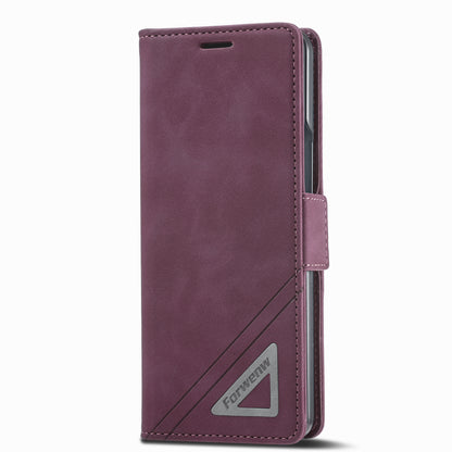 Tower Buckle Galaxy Z Fold4 Leather Case Frosted TPU Magnetic Wallet Stand