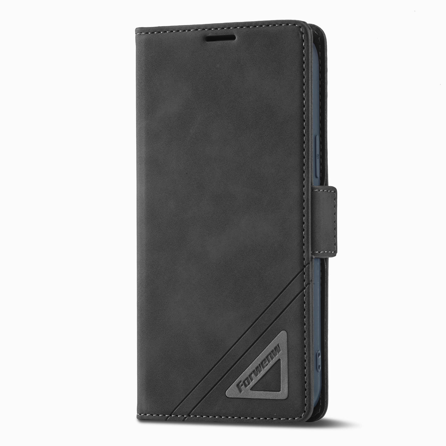 Tower Buckle iPhone 13 Leather Case Frosted TPU Magnetic Wallet Stand