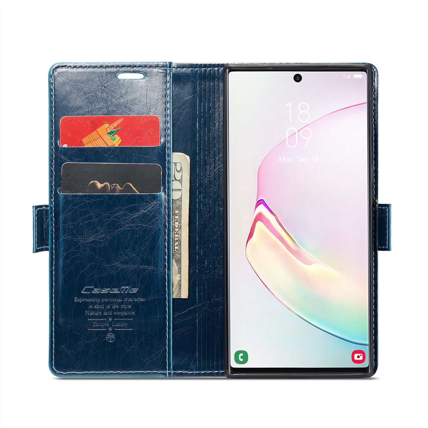 Luxury Retro Galaxy Note10+ Leather Case Sturdy Shiny Flip Stand Magnetic Business