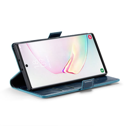 Luxury Retro Galaxy Note10+ Leather Case Sturdy Shiny Flip Stand Magnetic Business