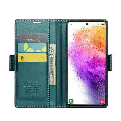 Butterfly Clasp Galaxy A73 Leather Case Wallet Card Slots TPU Kickstand