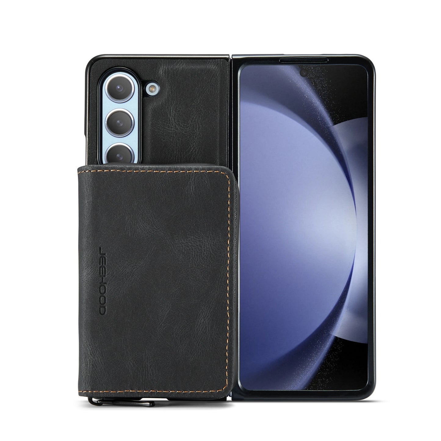 Magnetic Detachable Card Pouch Galaxy Z Fold5 Leather Cover