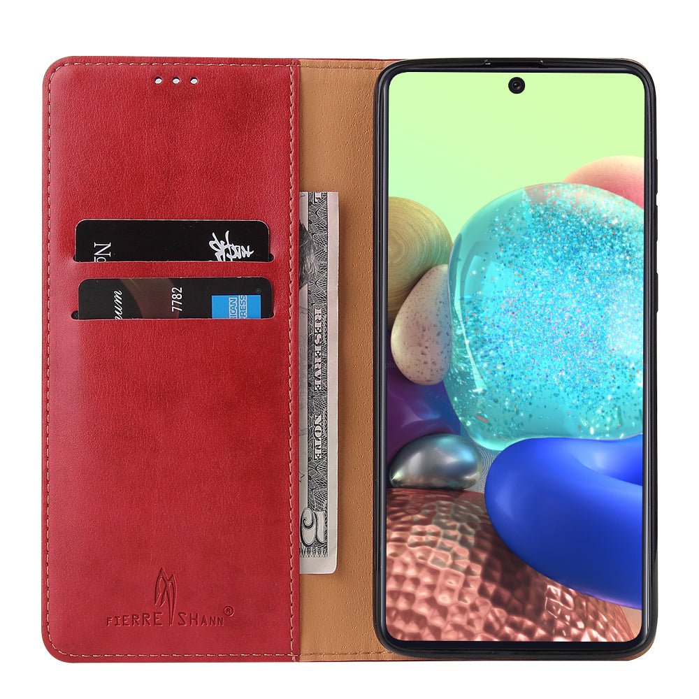 PU Leather Galaxy A52s Flip Case Wallet Stand Texture Deluxe