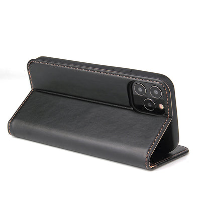 PU Leather iPhone 12 Pro Flip Case Wallet Stand Texture Deluxe