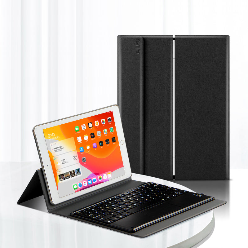 Metal Hinge Apple iPad 5 Keyboard Case with Touchpad Detachable Slik Leather