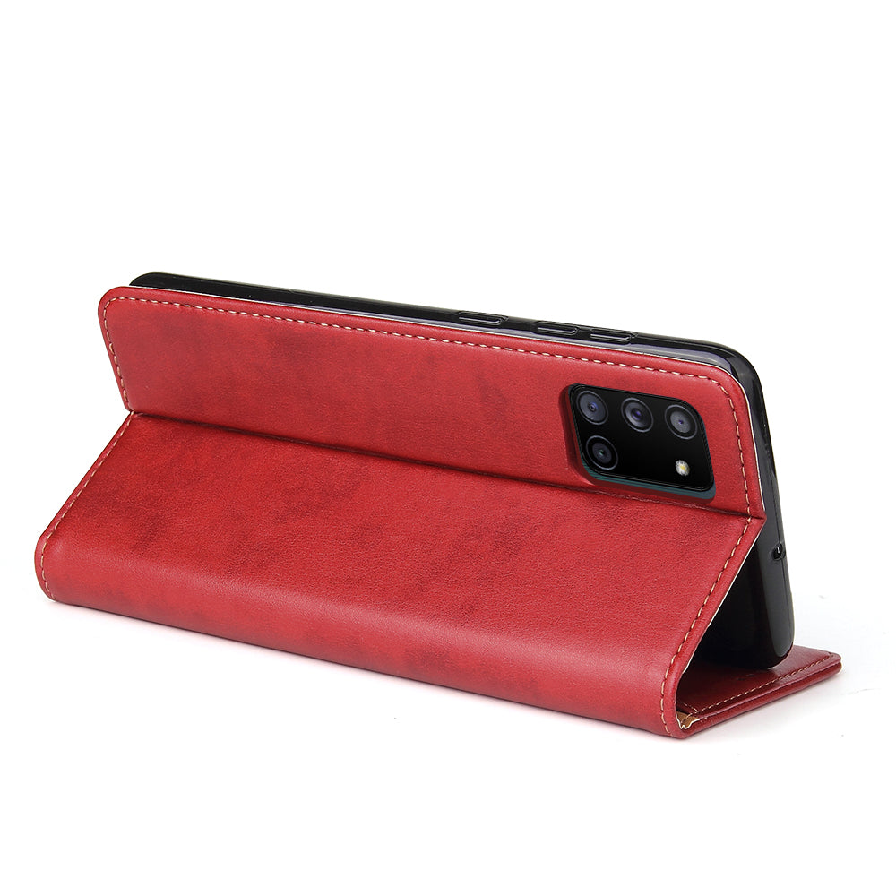 PU Leather Galaxy A31 Flip Case Wallet Stand Texture Deluxe