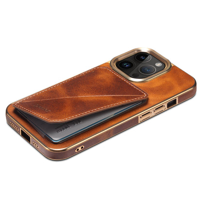 Waxed Cowhide Leather iPhone 14 Transformers Cover Verticle Horizontal Kickstand