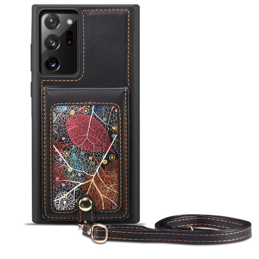 Interstellar Expanse Galaxy Note20 Ultra Leather Cover Flip Wallet Stand with Shoulder Strap