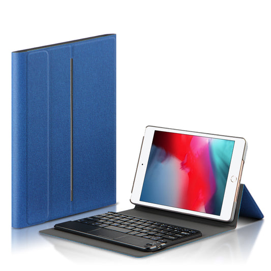 Metal Hinge iPad Mini 4 Touchpad Keyboard Case with Backlit Detachable Slik Leather