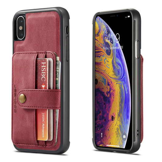 Magnetic Detachable Card Holder iPhone Xs Max Leather Cover RFID Back Kickstand