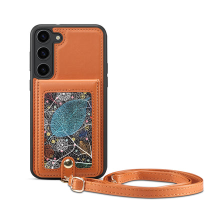 Interstellar Expanse Galaxy S23 Leather Cover Flip Wallet Stand with Shoulder Strap