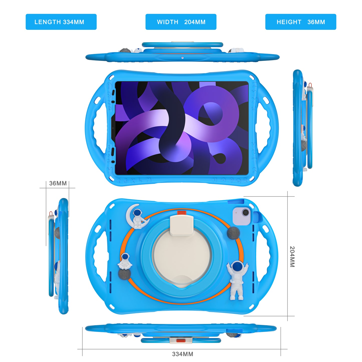 Astronaut iPad Pro 11 (2021) Case 360 Rotating Folding Handle Grip Landing Buffer