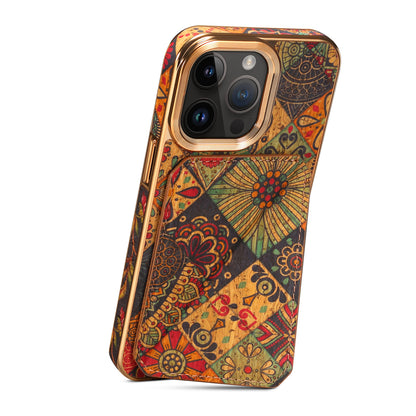 Moslem Flowers Wood iPhone 15 Pro Max Transformers Cover Verticle Horizontal Kickstand