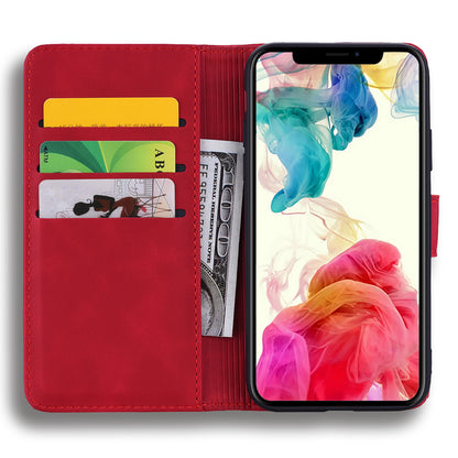 Double Hem iPhone XR Leather Case Embossing Sunflower Wallet Foldable Stand