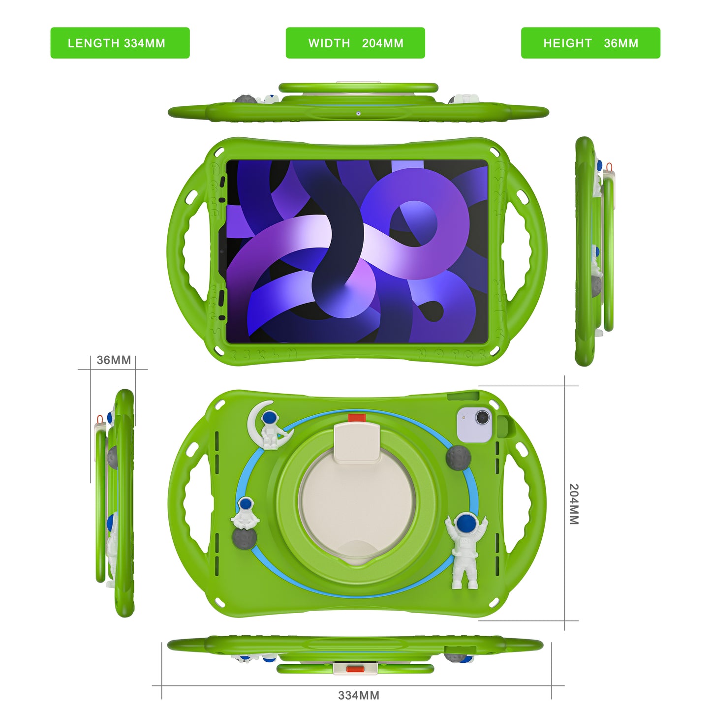 Astronaut iPad Pro 11 (2018) Case 360 Rotating Folding Handle Grip Landing Buffer